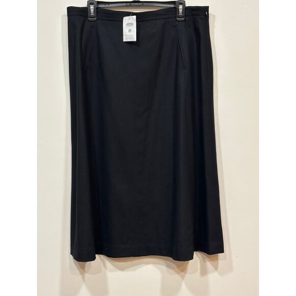 Talbots Womens XL Wool Black Lined Skirt Midi Modest Church Stretch FabricnItaly - Picture 5 of 16